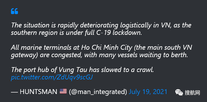 越南疫情暴發(fā)多地封城，工廠關(guān)閉，最大港擁堵加劇