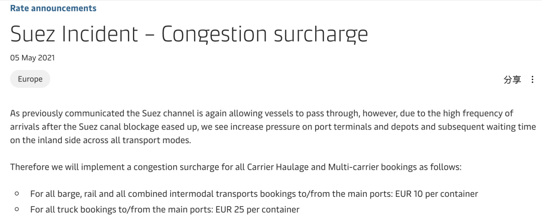 最高1200美元！馬士基、赫伯羅特、萬海航運(yùn)開征、上調(diào)多項(xiàng)附加費(fèi)！
