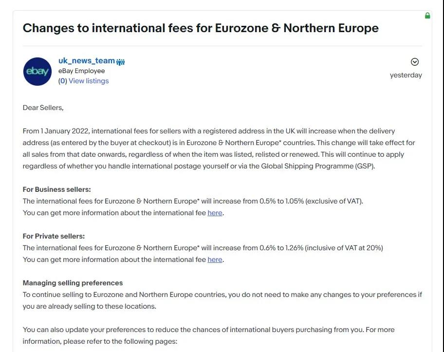 eBay將上調(diào)部分賣家的交易費用！