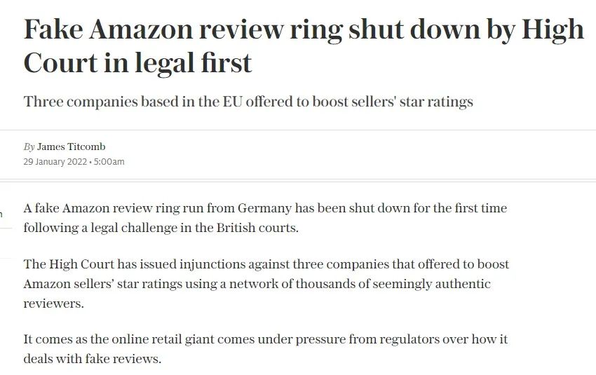 別&ldquo;刷&rdquo;了！又有兩大刷單公司遭亞馬遜起訴！