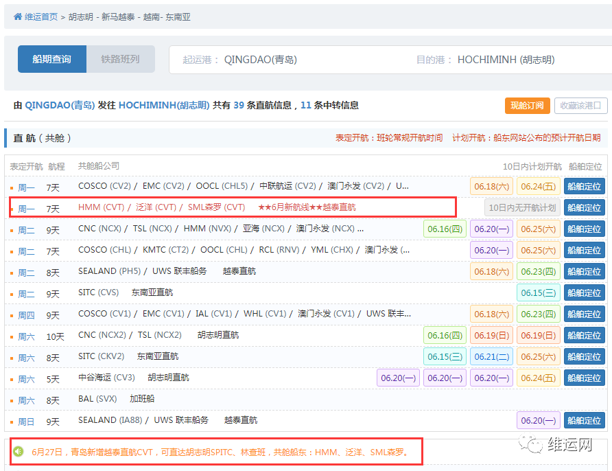 航線快訊！HMM、SM Line和泛洋將聯(lián)合推出新越泰直航CVT服務