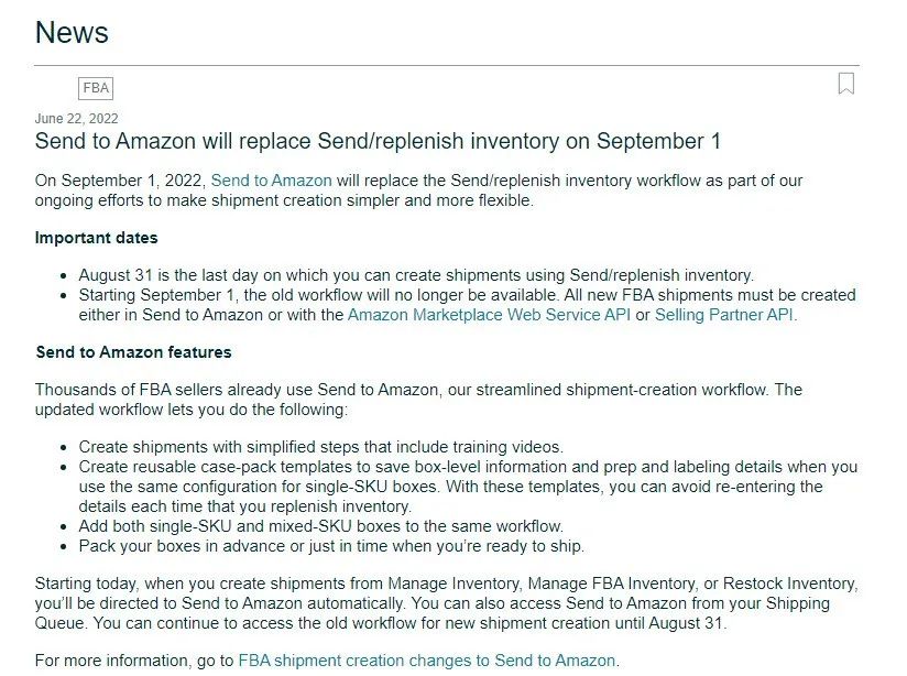 重要！9月1日起，亞馬遜FBA配送將全面更新