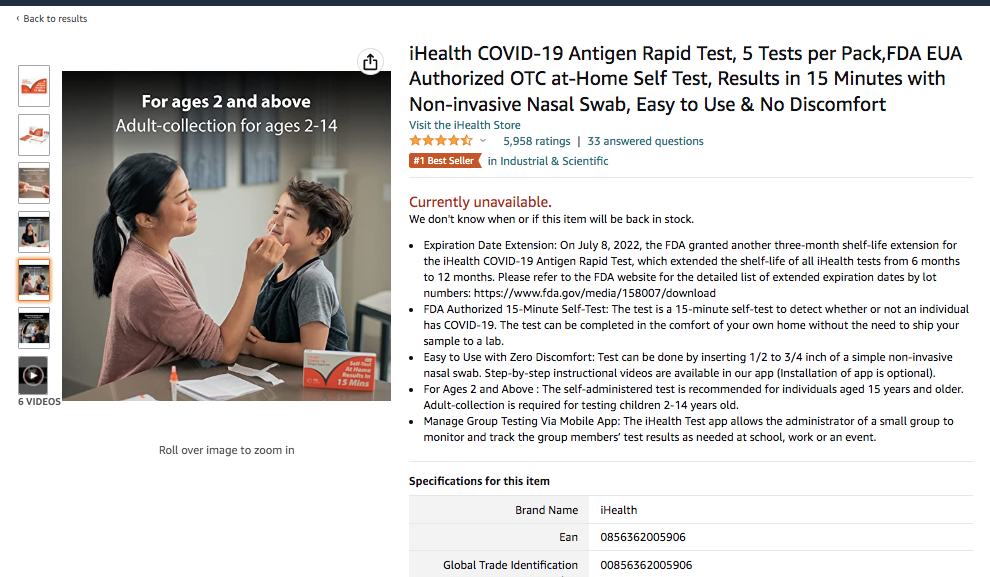 霸榜亞馬遜BSR、持續(xù)斷貨！多家大賣加碼抗原檢測試劑