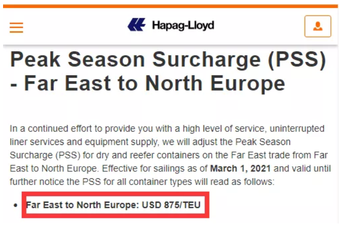 船公司公布3月跨太航線停航計(jì)劃，赫伯羅特、達(dá)飛征收新附加費(fèi)，對亞洲貨運(yùn)需求仍舊強(qiáng)勁