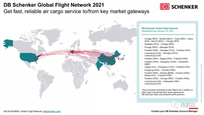 與馬士基之爭后，DB Schenker又極力拓展航空貨運包機，欲搶占Panalpina此前市場