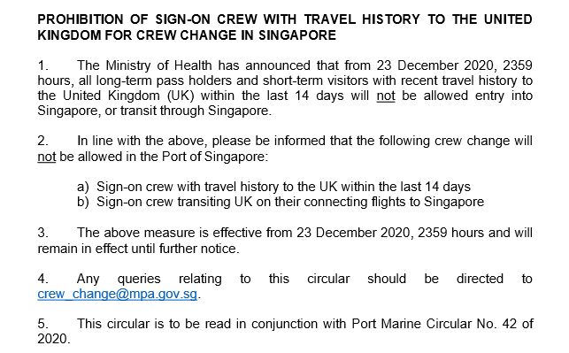 船只到訪過這個國家的, 船員換班受限