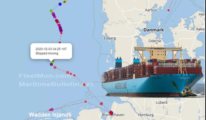 又雙叒200個(gè)集裝箱落水！曾掛靠上海、寧波、鹽田等國內(nèi)多個(gè)港口，馬士基旗下大型集裝箱船
