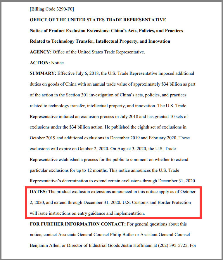 172項中國產(chǎn)品已恢復(fù)加征美元關(guān)稅25%！部分產(chǎn)品獲得延長！