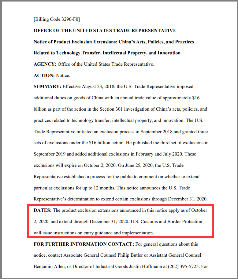172項中國產(chǎn)品已恢復(fù)加征美元關(guān)稅25%！部分產(chǎn)品獲得延長！